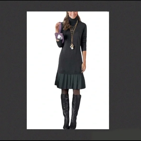 Soft Surroundings Chloe Grey Sweater Dress - Picture 2 of 3